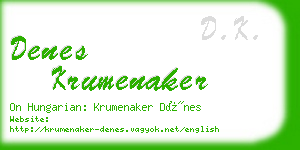 denes krumenaker business card